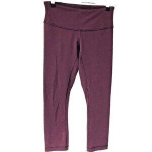 LULULEMON Burgundy Capri Crop Leggings Pants Women's 4 Athleisure Waist 24-30‎